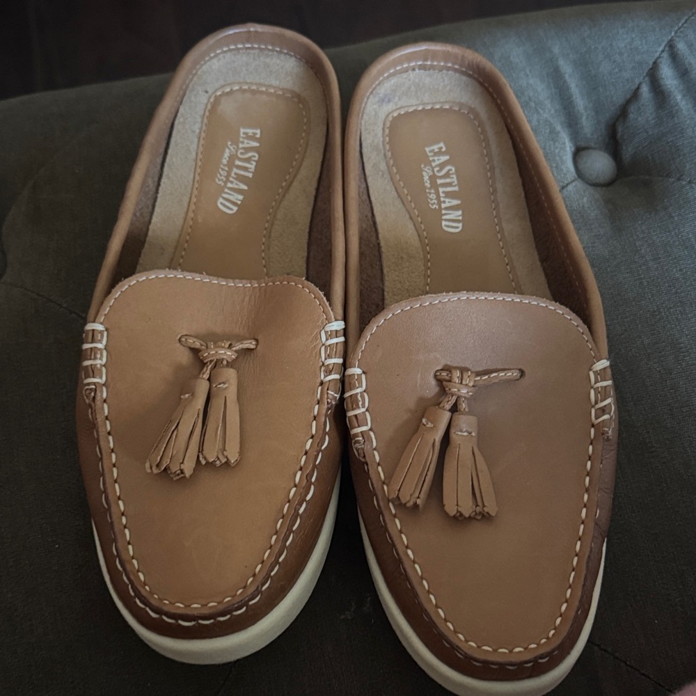 Eastland Tan Leather Tassel Loafers
